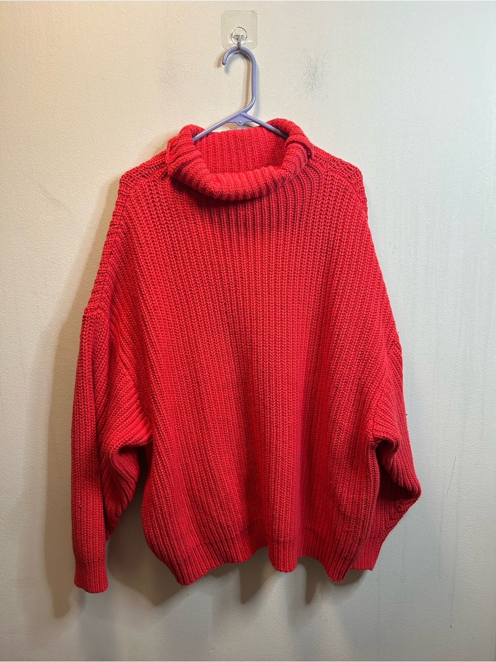 Free People Oversized Turtleneck Sweater - Red